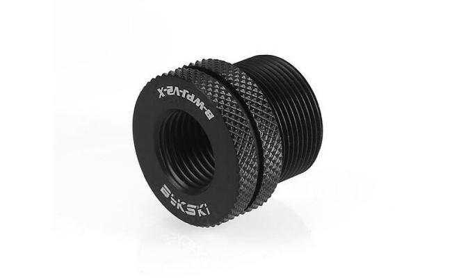 Bykski Fillport / Pass Thru Fitting V2, Water injection joint at top of g1/4 thread 20mm through plate - Black (B-WPJ-V2-X)