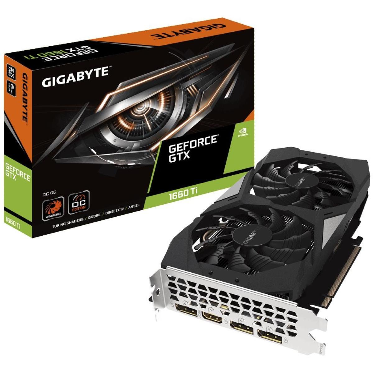 GIGABYTE GeForce® GTX 1660Ti WINDFORCE OC 6G GDDR6 - Graphics Card