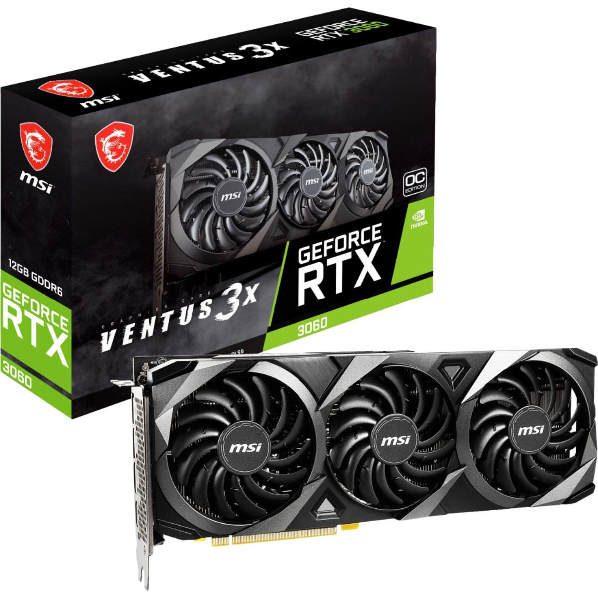 MSI GeForce RTX 3060 VENTUS 3X 12GB OC Graphics Card 3060 VENTUS 3X 