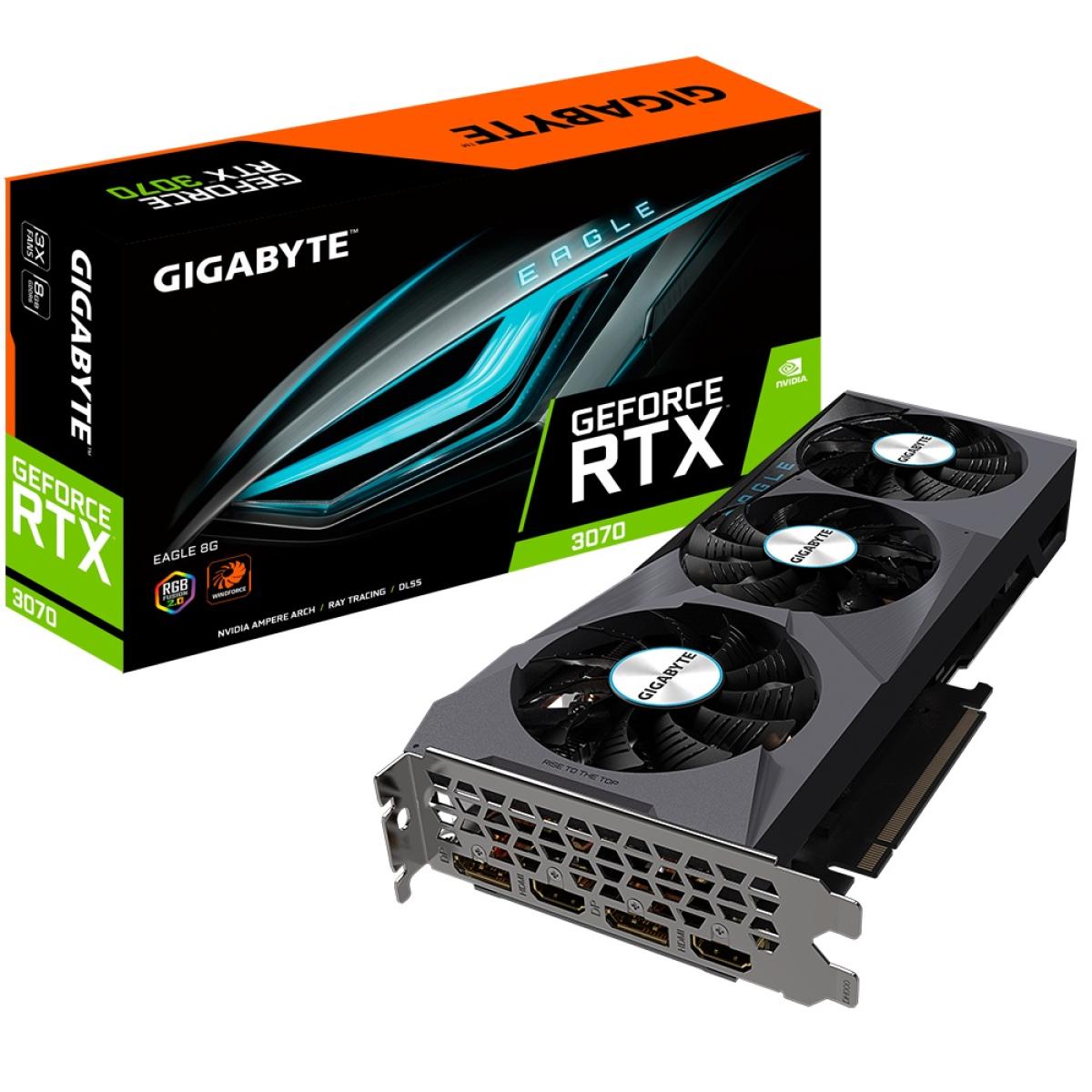 GIGABYTE GeForce RTX 3070 Eagle, 3X WINDFORCE Fans 8GB,GDDR6 (LHR) - Graphics Card