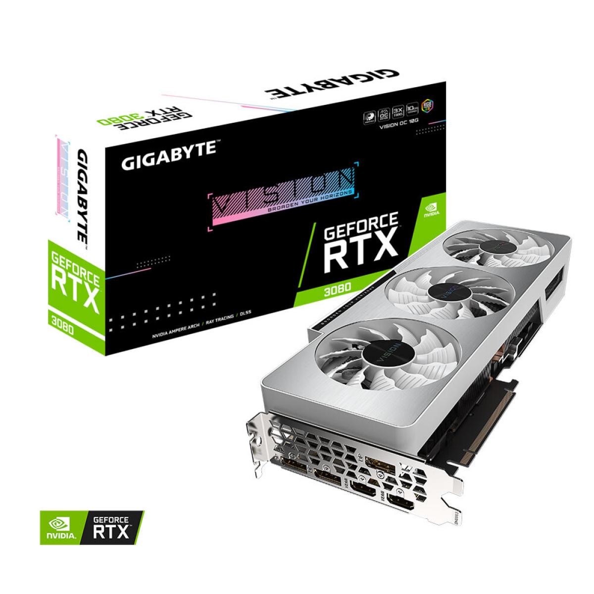 GIGABYTE GeForce RTX 3080 Vision OC 10G Graphics Card, 3X WINDFORCE Fans, GDDR6X, Graphics Card (LHR)