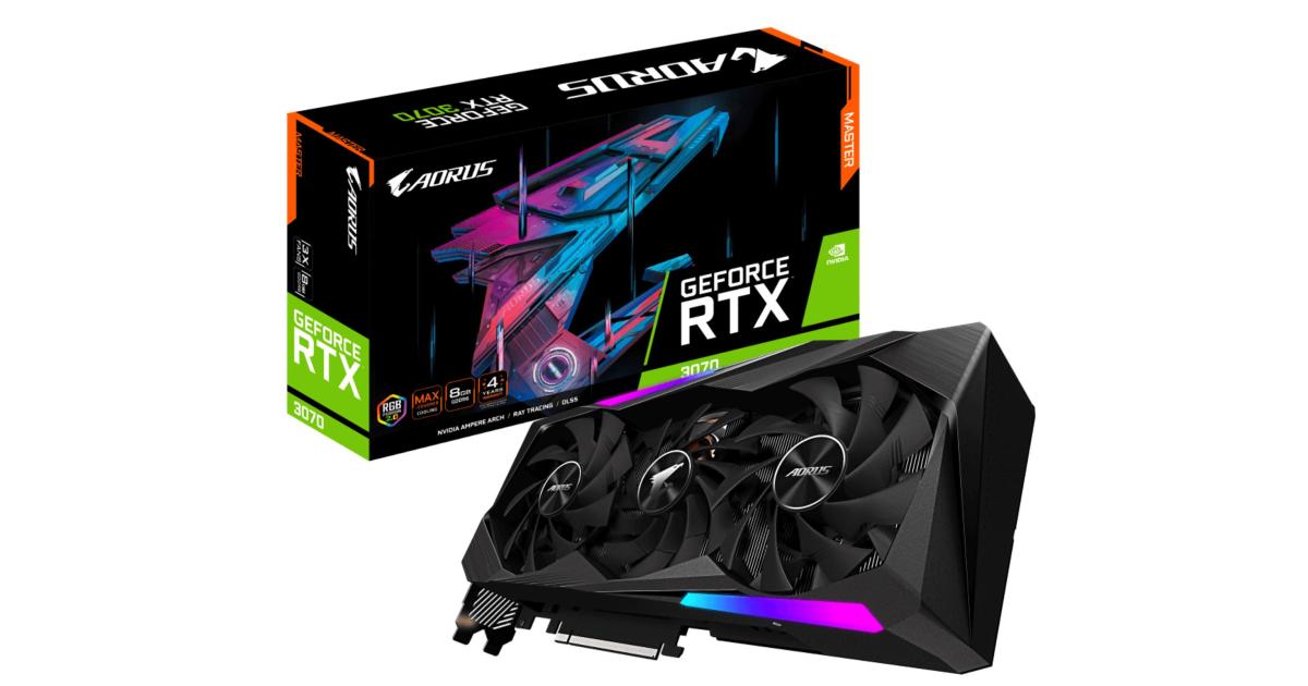 GIGABYTE AORUS GeForce RTX™ 3070 MASTER 8G GDDR6 (LHR) - Graphics Card ...