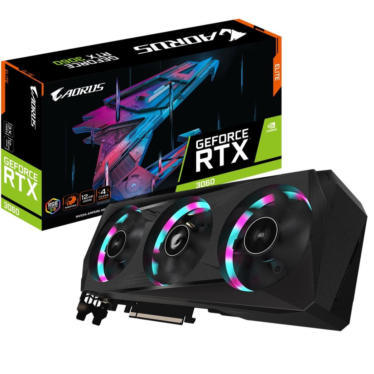 GIGABYTE AORUS GeForce RTX 3060 ELITE 12G GDDR6 - Graphics Card