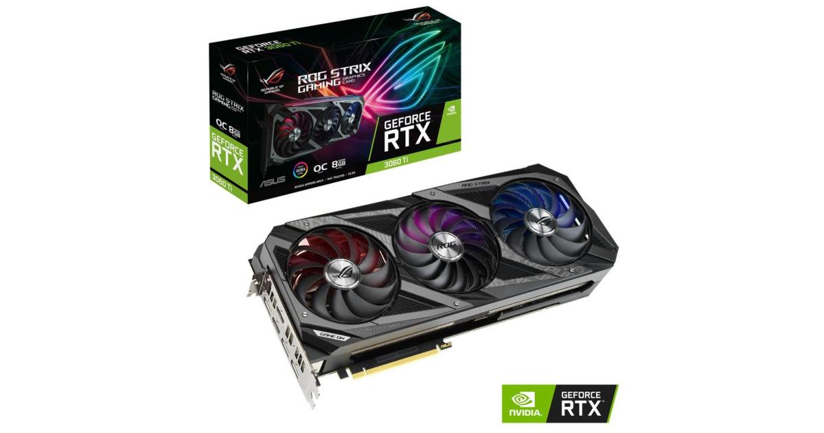ASUS ROG STRIX GeForce RTX 3060 Ti OC GDDR6 8GB (LHR) - Graphics Card ...