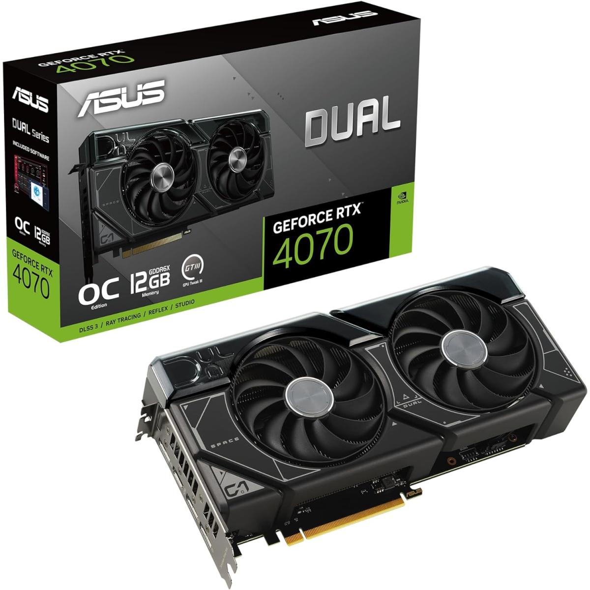 ASUS Dual GeForce RTX 4070 OC Edition 12GB GDDR6X - Graphics Card