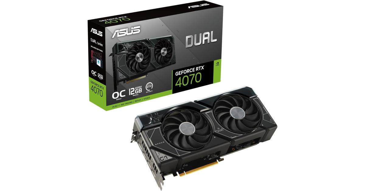 ASUS Dual GeForce RTX 4070 OC Edition 12GB GDDR6X - Graphics Card