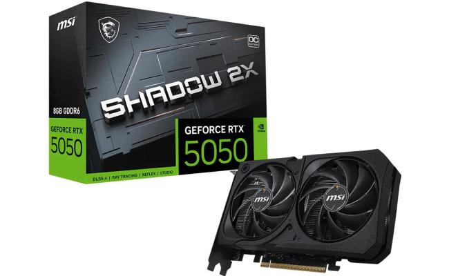 MSI GeForce RTX 5050 SHADOW 2X OC 8GB GDDR6 - Graphics Card MSI GeForce RTX 5050 SHADOW 2X OC 8GB GDDR6 - Graphics Card