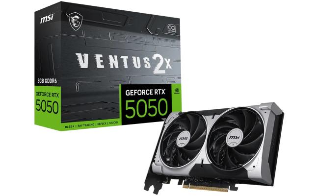 MSI GeForce RTX 5050 VENTUS 2X OC 8GB GDDR6 - Graphics Card MSI GeForce RTX 5050 VENTUS 2X OC 8GB GDDR6 - Graphics Card