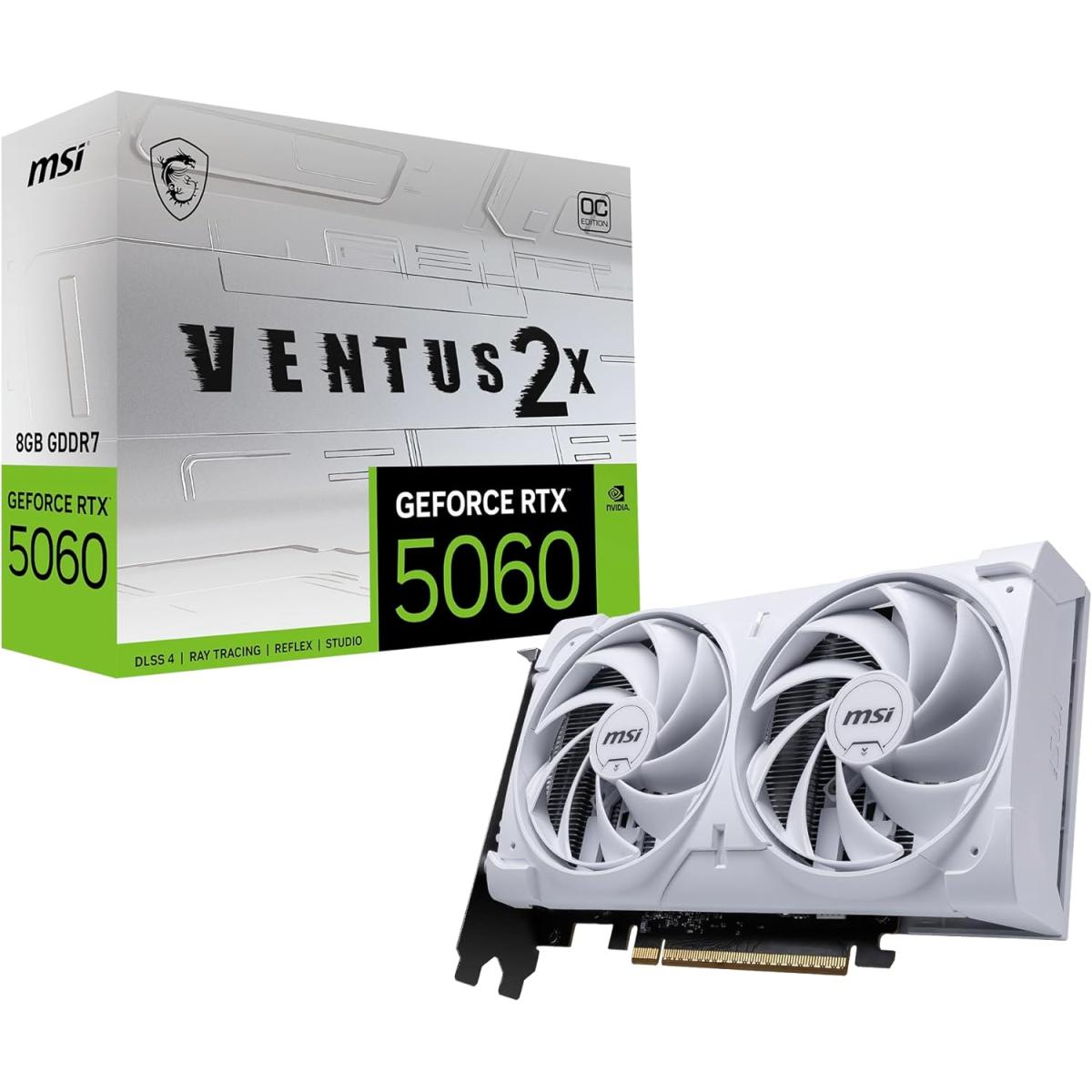 MSI GeForce 5060 VENTUS 2X OC WHITE 8GB GDDR7 - Graphics Card