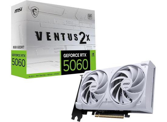 MSI GeForce 5060 VENTUS 2X OC WHITE 8GB GDDR7 - Graphics Card