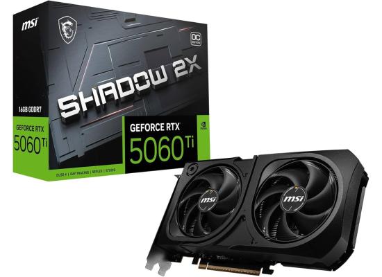 MSI GeForce RTX 5060 Ti SHADOW 2X OC PLUS 16GB GDDR7 - Graphics Card