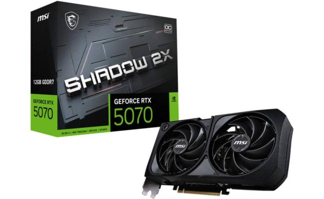 MSI GeForce RTX 5070 SHADOW 2X OC 12GB GDDR7- Graphics Card