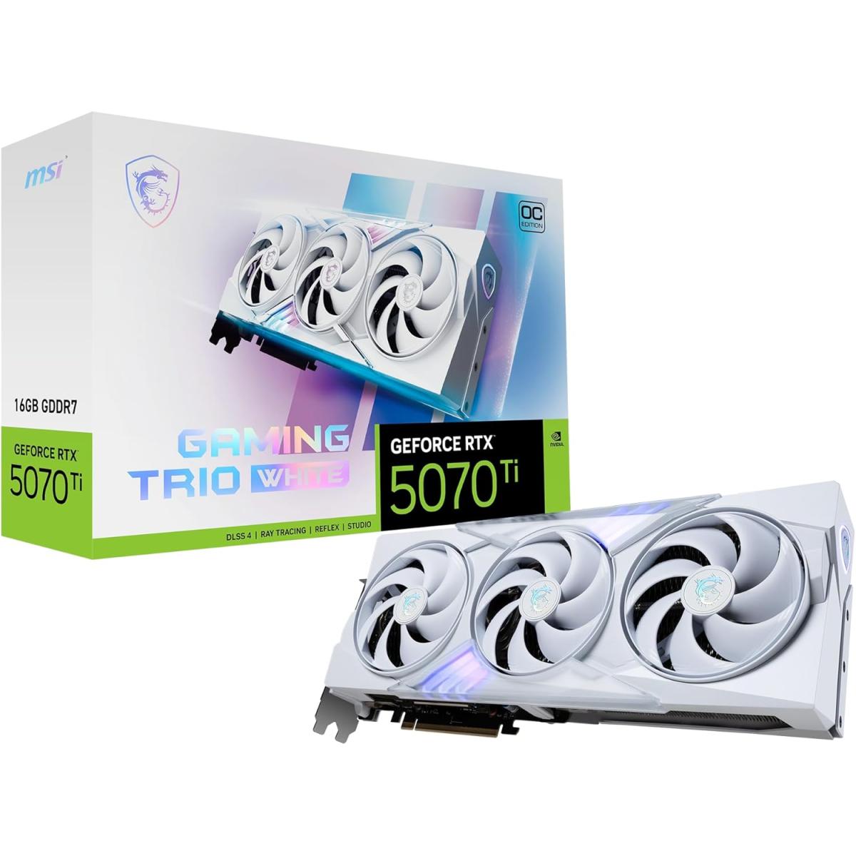 MSI GeForce RTX 5070 Ti GAMING TRIO OC WHITE 16GB GDDR7- Graphics Card