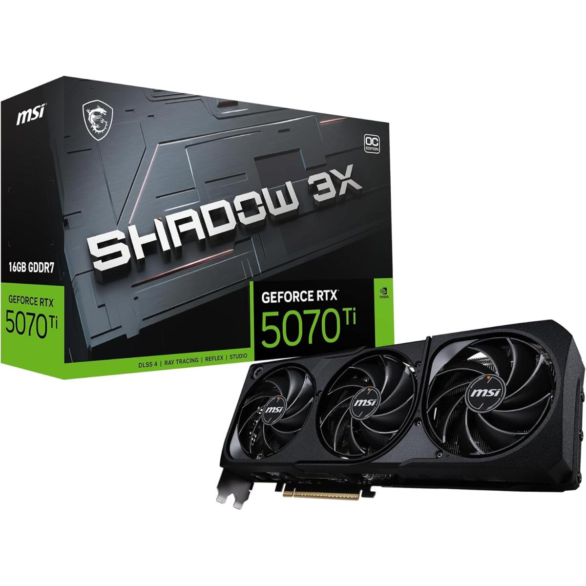 MSI GeForce RTX 5070 Ti SHADOW 3X OC 16GB GDDR7- Graphics Card