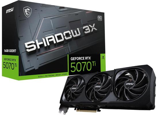 MSI GeForce RTX 5070 Ti SHADOW 3X OC 16GB GDDR7- Graphics Card