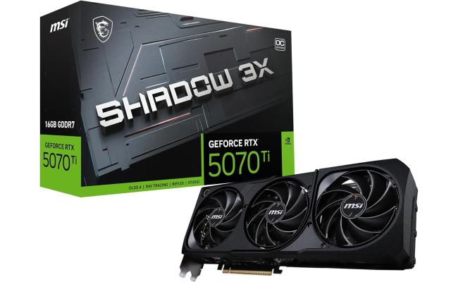MSI GeForce RTX 5070 Ti SHADOW 3X OC 16GB GDDR7- Graphics Card