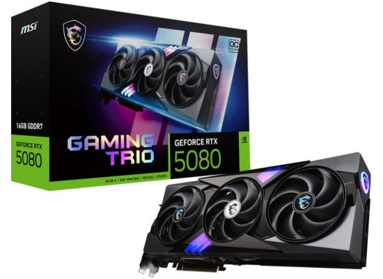 MSI GeForce RTX 5080 GAMING TRIO OC 16GB GDDR7 - Graphics Card