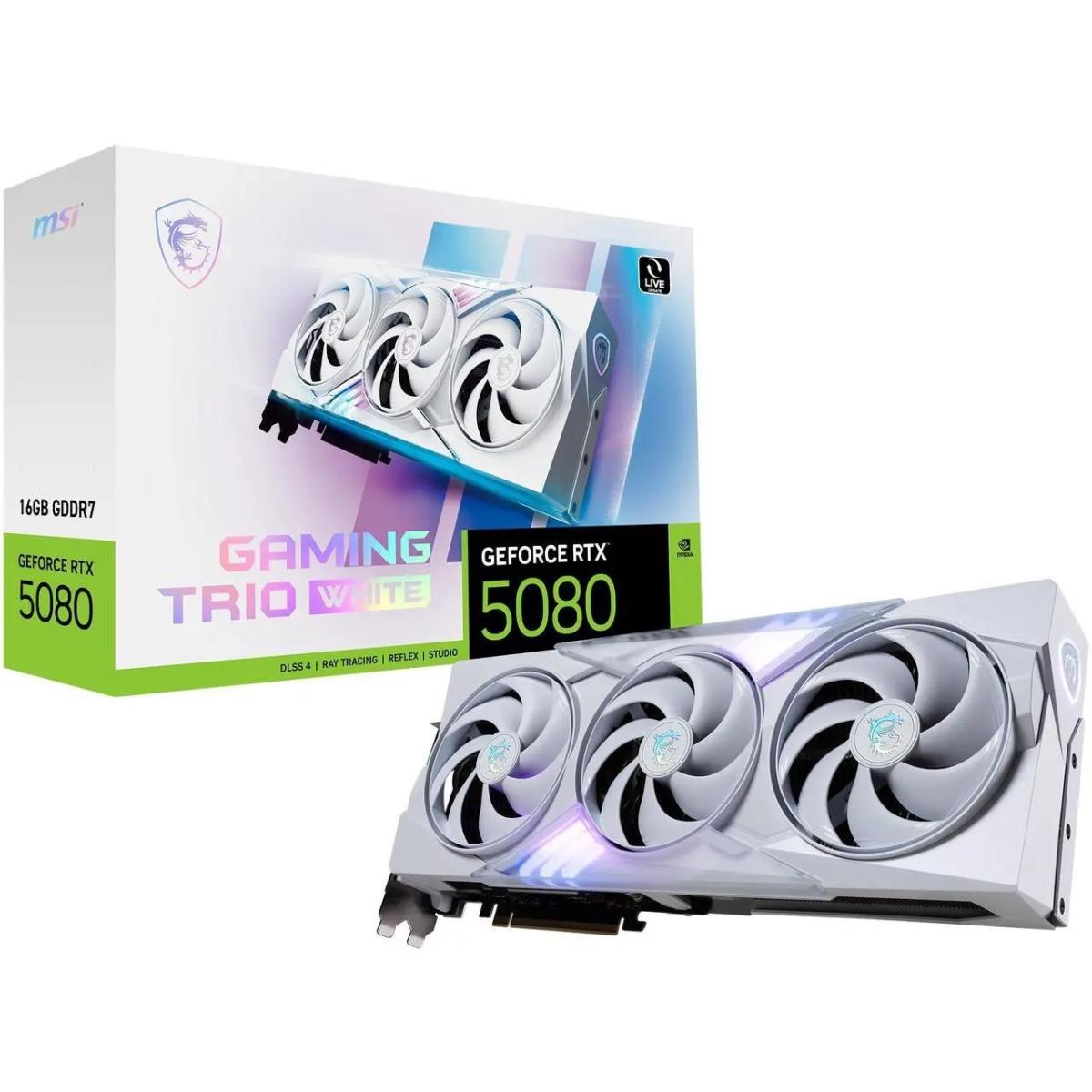 MSI GeForce RTX 5080 GAMING TRIO OC WHITE 16GB GDDR7 - Graphics Card