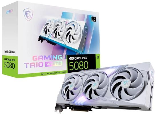 MSI GeForce RTX 5080 GAMING TRIO OC WHITE 16GB GDDR7 - Graphics Card