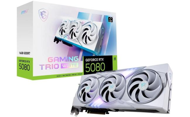 MSI GeForce RTX 5080 GAMING TRIO OC WHITE 16GB GDDR7 - Graphics Card