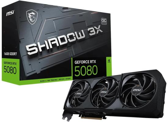 MSI GeForce RTX 5080 SHADOW 3X OC 16GB GDDR7 - Graphics Card