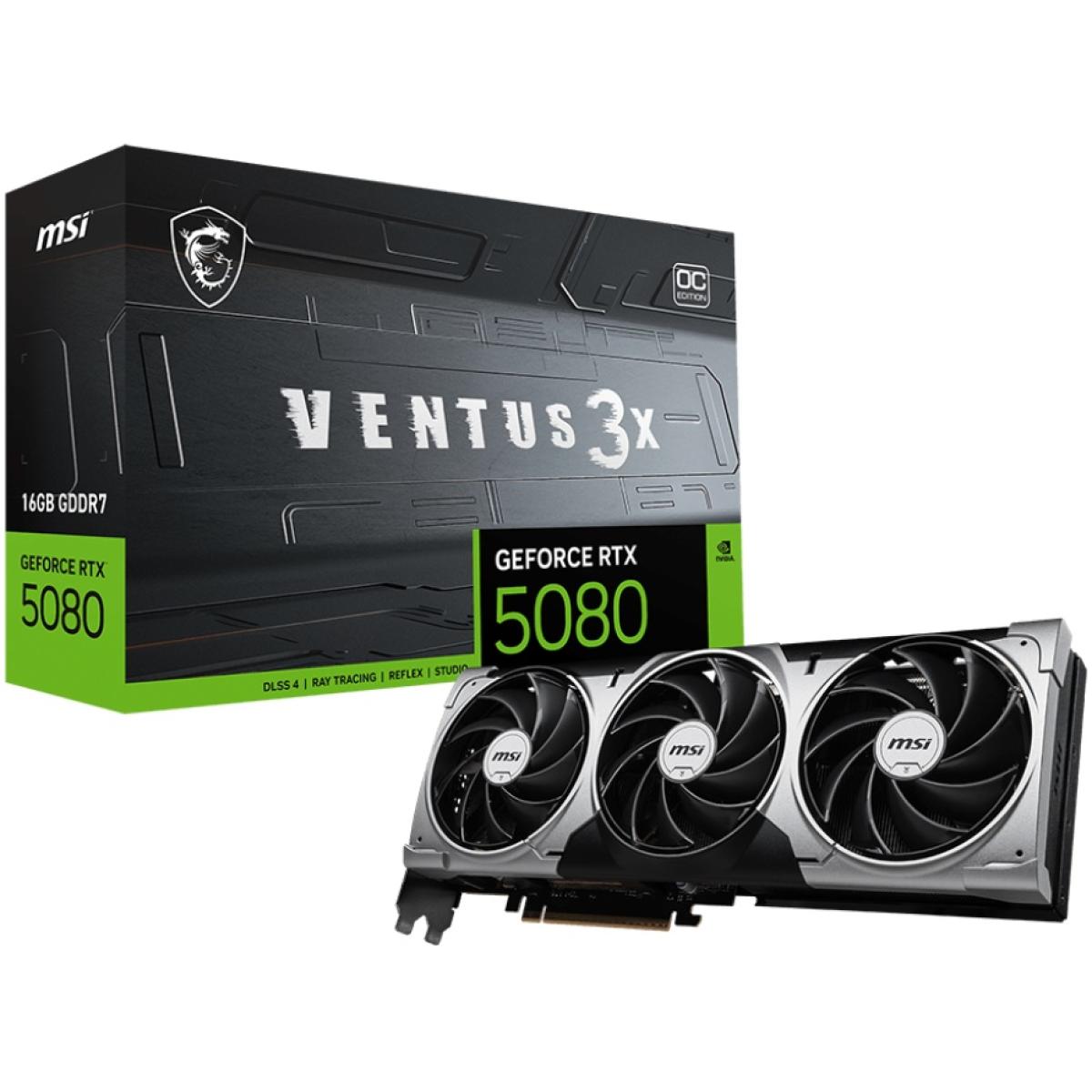 MSI GeForce RTX 5080 VENTUS 3X OC 16GB GDDR7 - Graphics Card