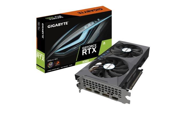 GIGABYTE GeForce RTX 3060 Eagle 12G , 2X WINDFORCE Fans,GDDR6 (LHR) - Graphics Card