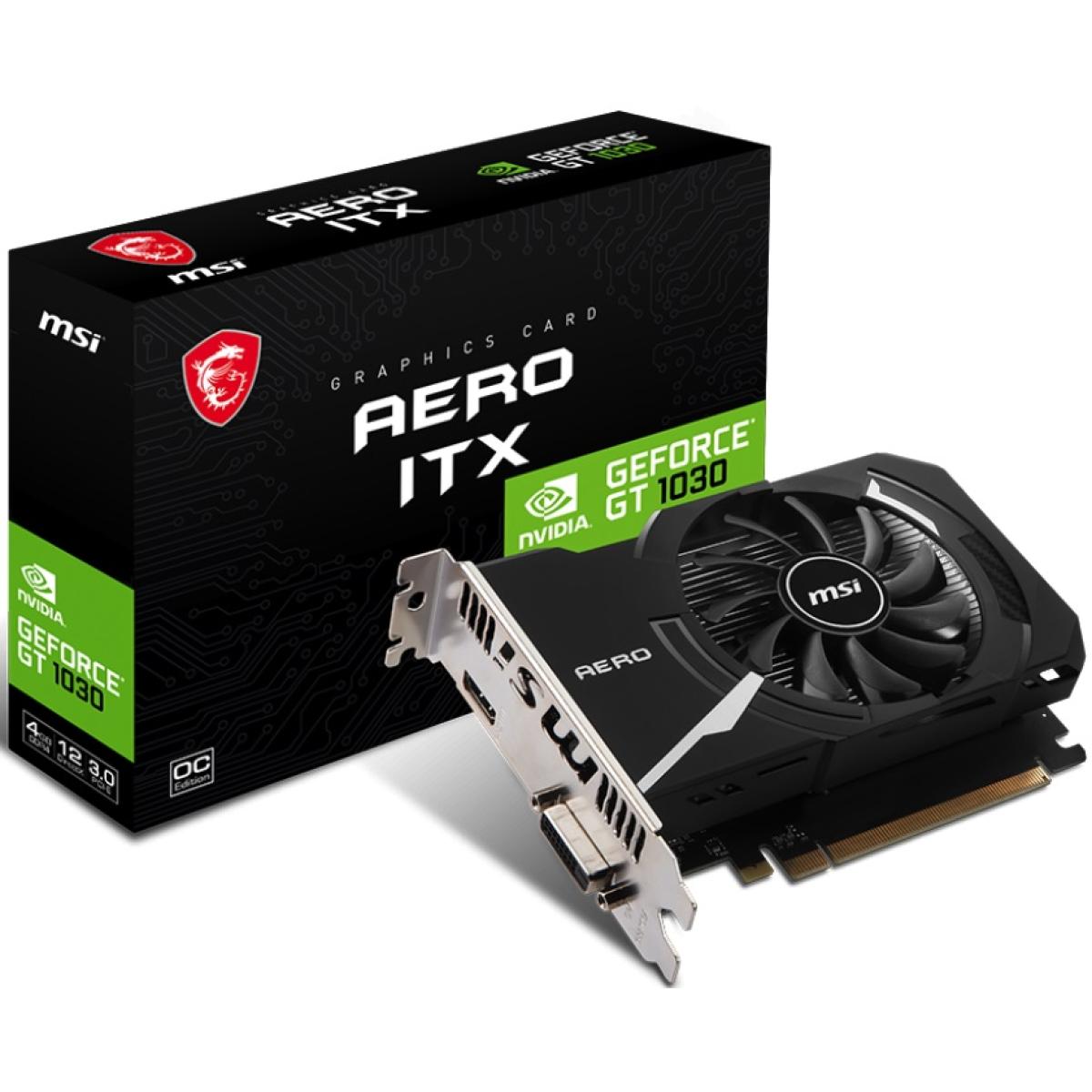 MSI GeForce GT 1030 AERO ITX 4GB DDR4 OC - Graphics Card