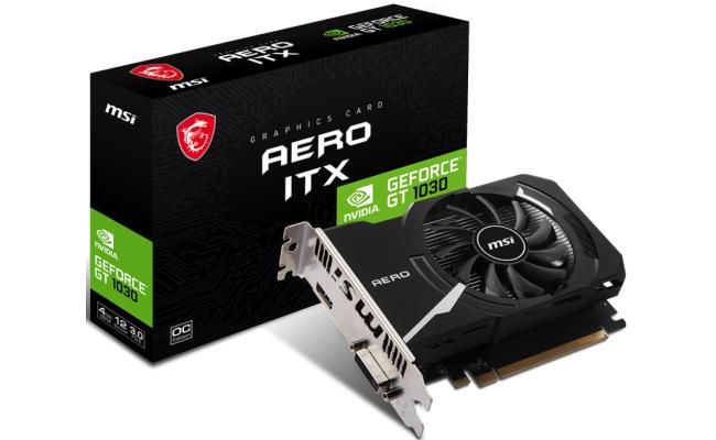 MSI GeForce GT 1030 AERO ITX 4GB DDR4 OC - Graphics Card
