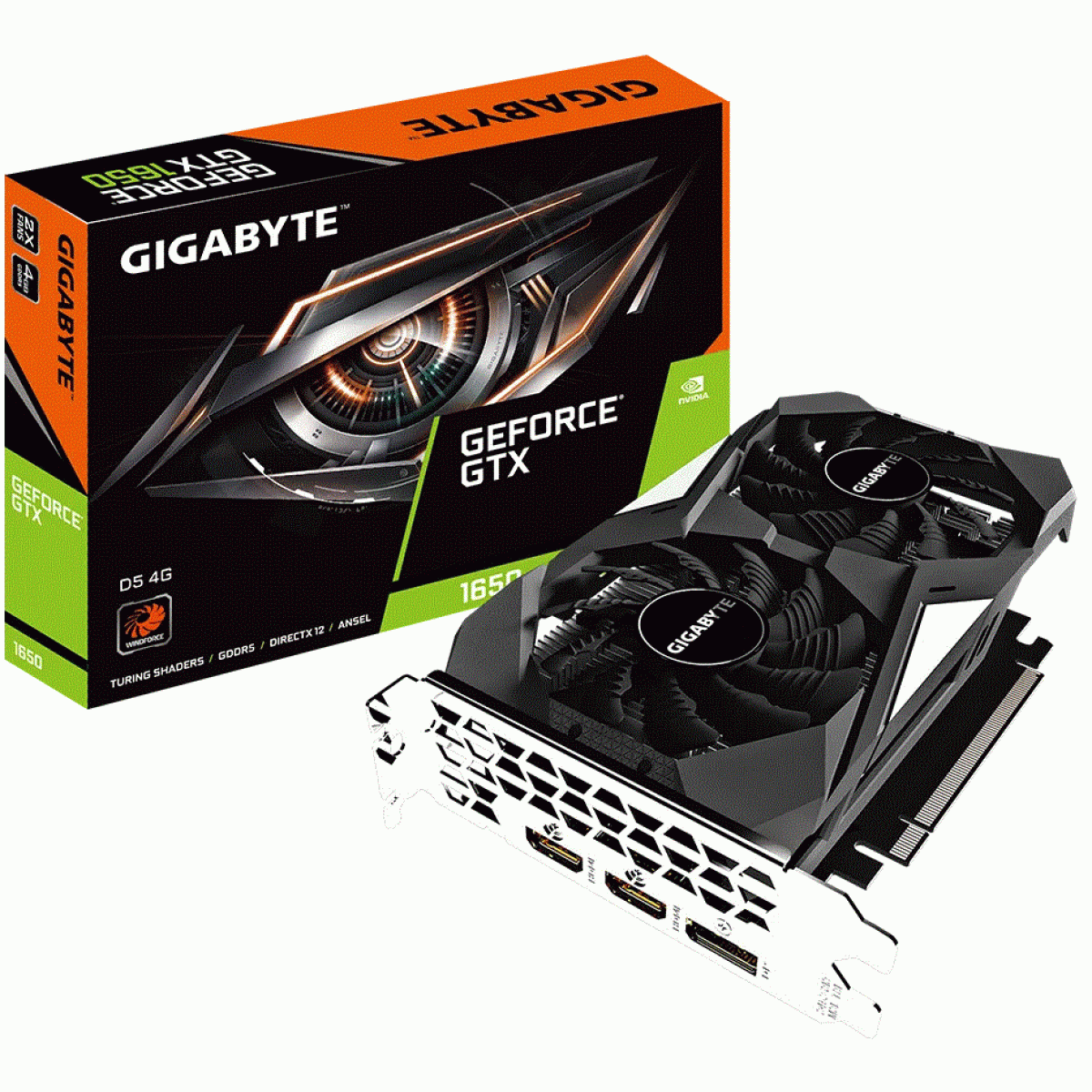 GIGABYTE GeForce GTX 1650 D5 4G WINDFORCE 2X Cooling - Graphics Card