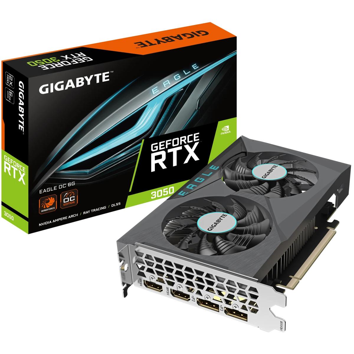 GIGABYTE GeForce RTX 3050 EAGLE OC 6GB GDDR6 - Graphics Card (No Power Connectors)
