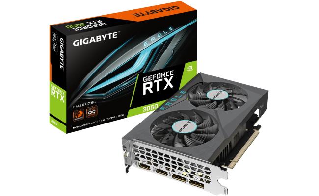 GIGABYTE GeForce RTX 3050 EAGLE OC 6GB GDDR6 - Graphics Card (No Power Connectors)