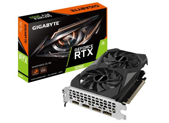 GIGABYTE GeForce RTX 3050 WINDFORCE OC 6GB GDDR6 - Graphics Card (No Power Connectors)
