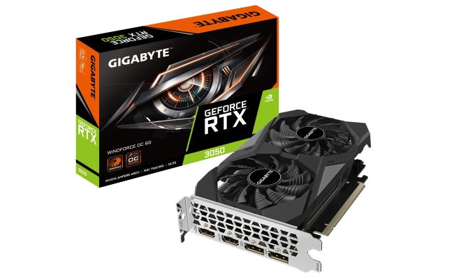 GIGABYTE GeForce RTX 3050 WINDFORCE OC 6GB GDDR6 - Graphics Card (No Power Connectors)