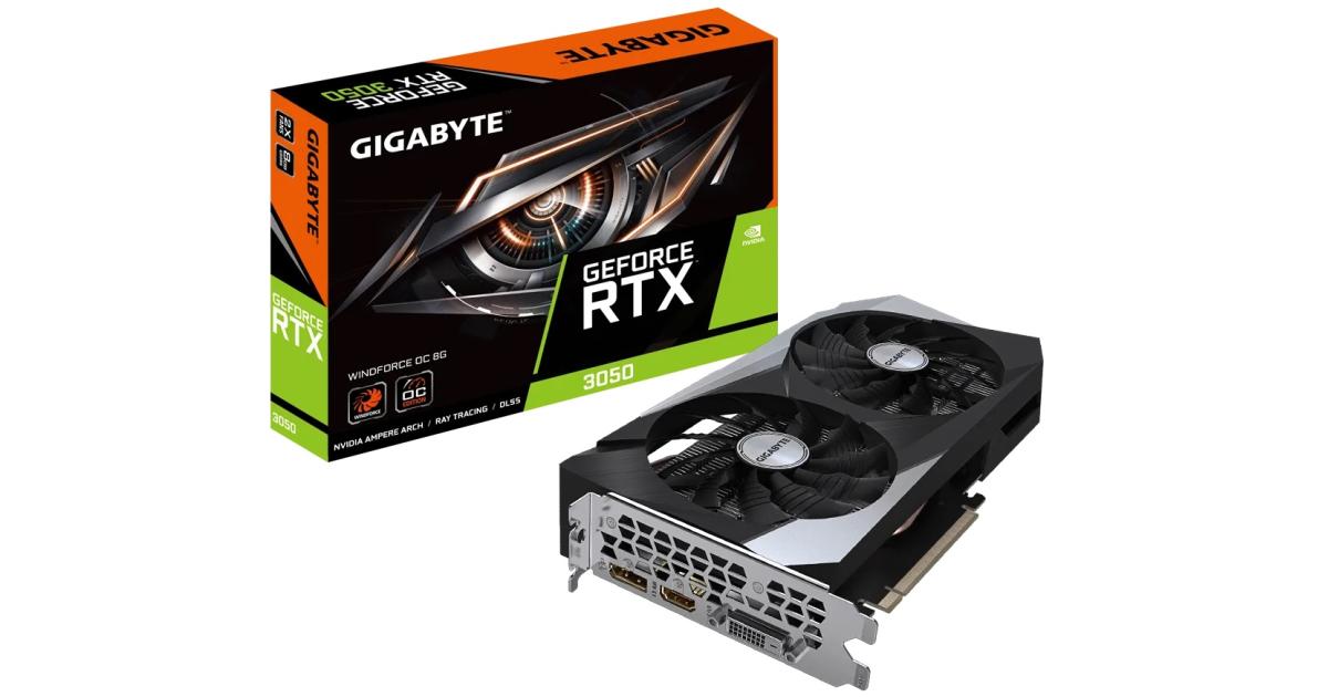 GIGABYTE GeForce RTX™ 3050 WINDFORCE OC 8GB GDDR6 - Graphics Card | GV ...