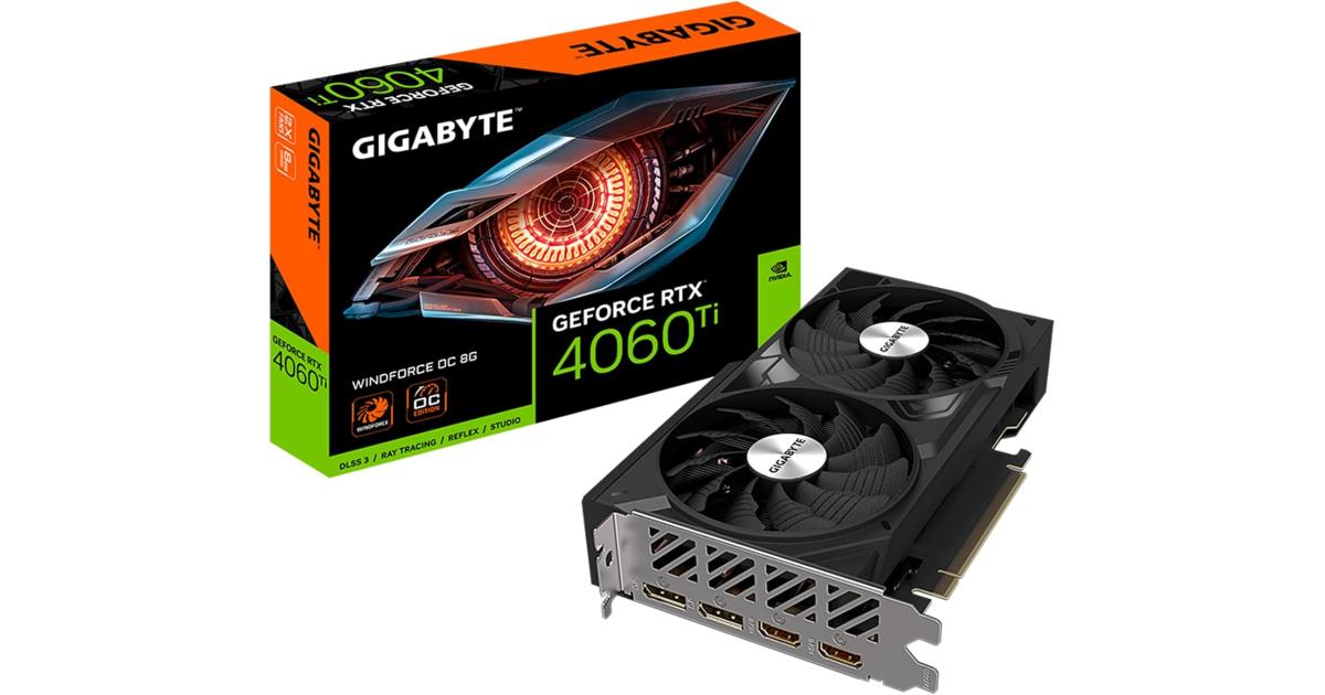 GIGABYTE GeForce 4060 Ti WINDFORCE OC 8GB GDDR6 - Graphics Card | GV ...