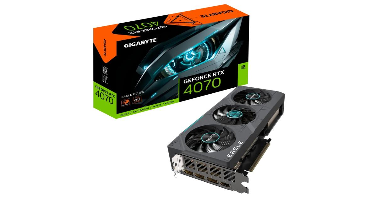 GIGABYTE GeForce RTX 4070 EAGLE OC 12GB GDDR6X - Graphics Card | GV ...