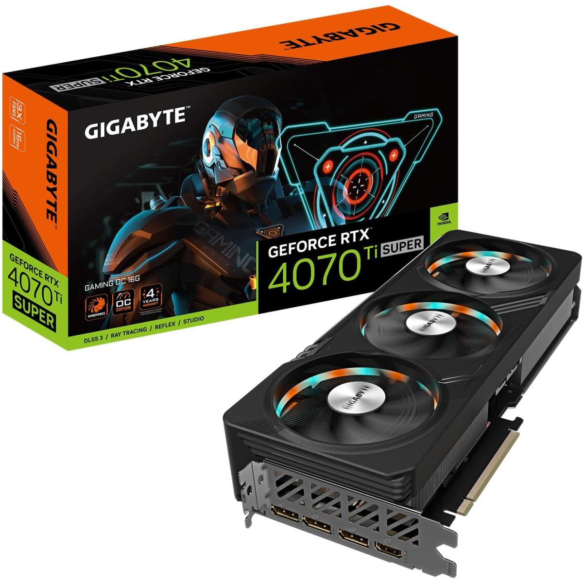 GIGABYTE GeForce RTX 4070 Ti SUPER GAMING OC 16GB GDDR6X - Graphics Card
