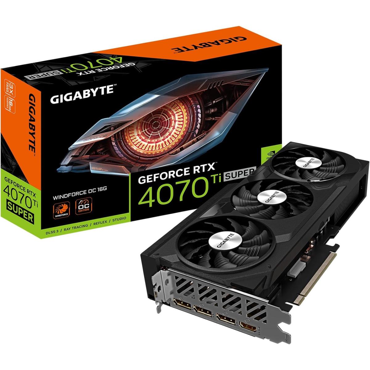 GIGABYTE GeForce RTX 4070 Ti SUPER WINDFORCE OC 16GB GDDR6X - Graphics Card