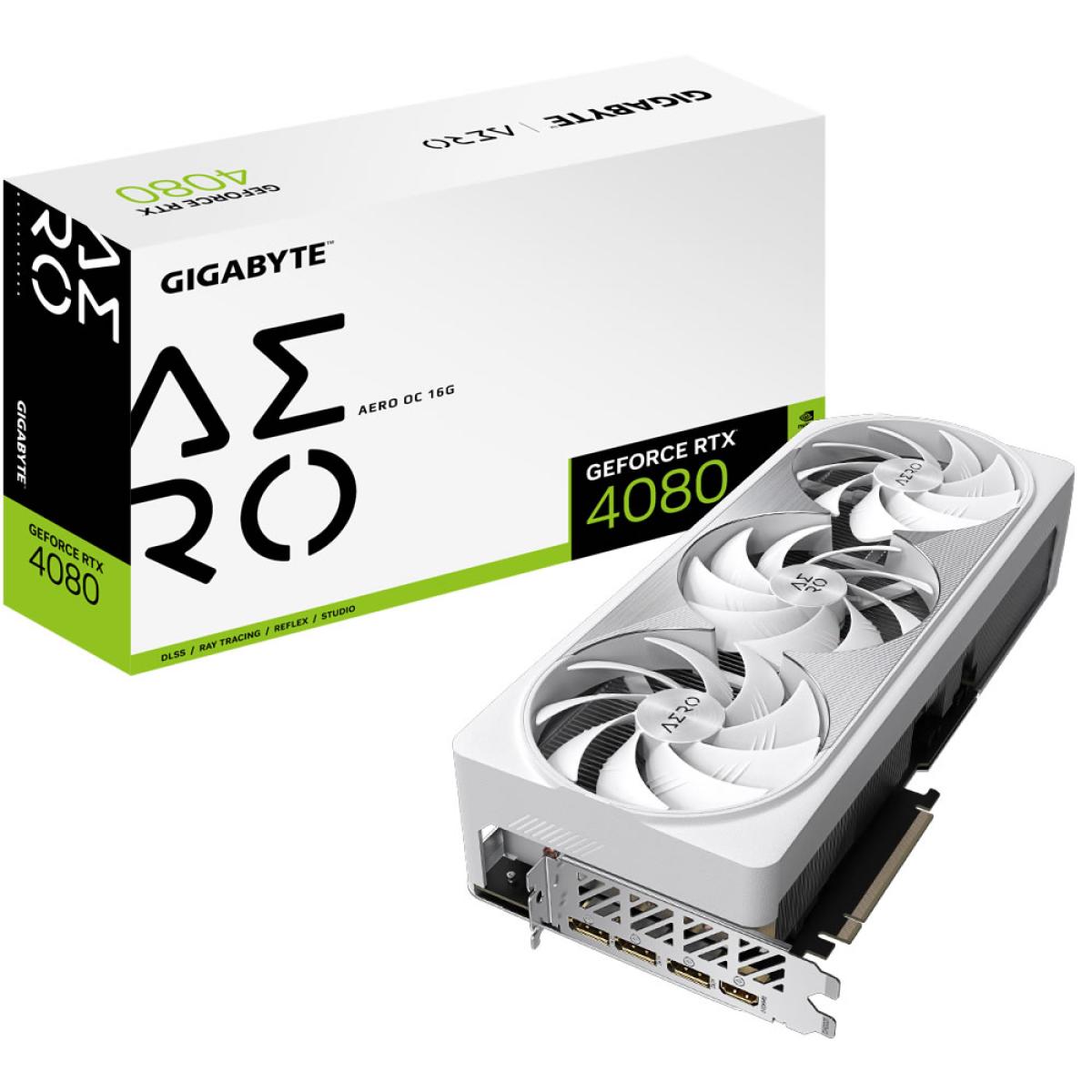 GIGABYTE GeForce RTX 4080 AERO OC 16GB GDDR6X, WINDFORCE Cooling System - Graphics Card