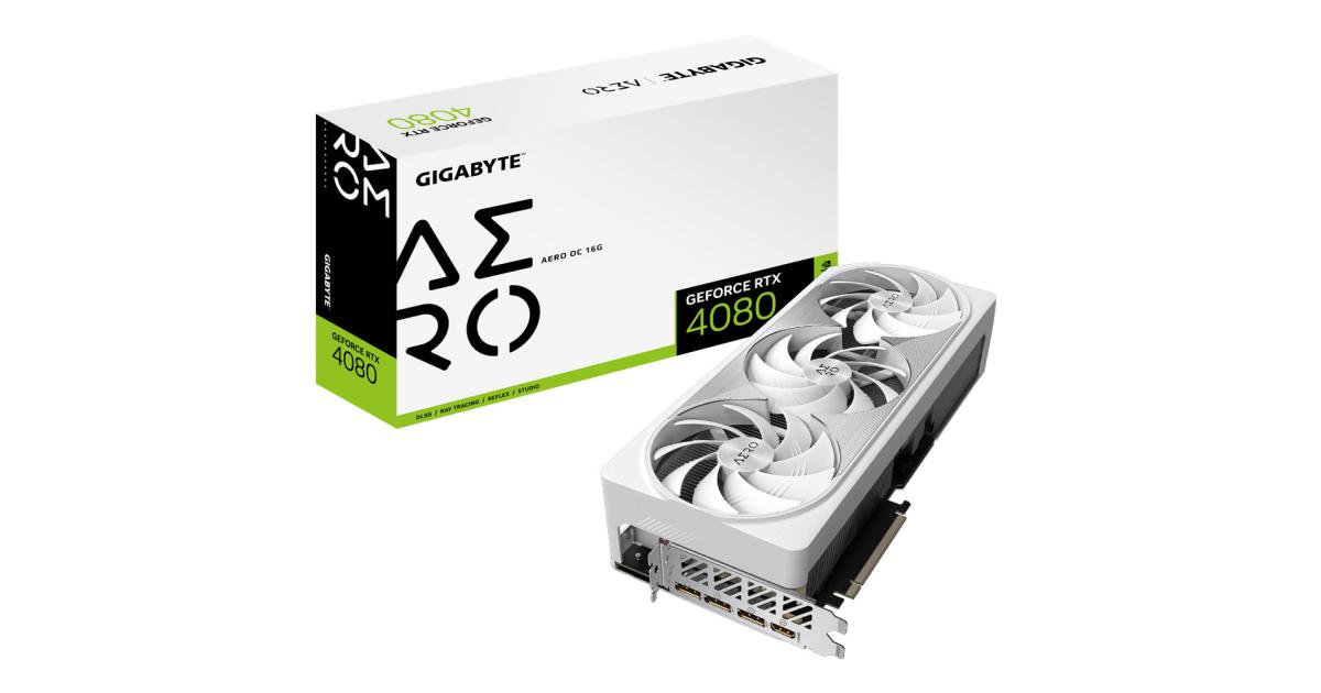 GIGABYTE GeForce RTX 4080 AERO OC 16GB GDDR6X, WINDFORCE Cooling System ...