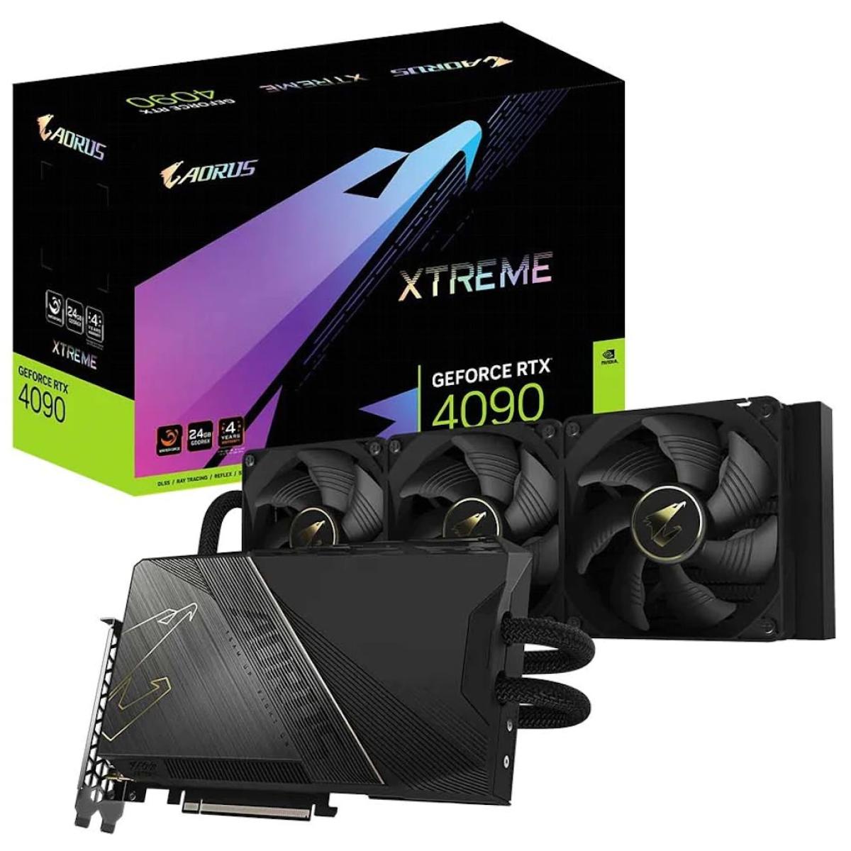 GIGABYTE AORUS GeForce RTX 4090 XTREME WATERFORCE 24GB GDDR6X w/ AIO Cooling System - Graphics Card