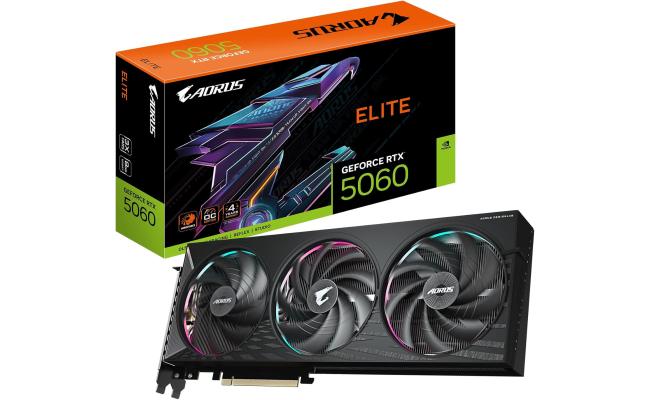 GIGABYTE AORUS GeForce RTX 5060 ELITE 8GB GDDR7 - Graphics Card