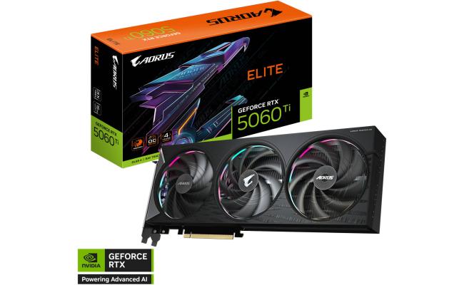 GIGABYTE AORUS GeForce RTX 5060 Ti ELITE 16GB GDDR7 - Graphics Card