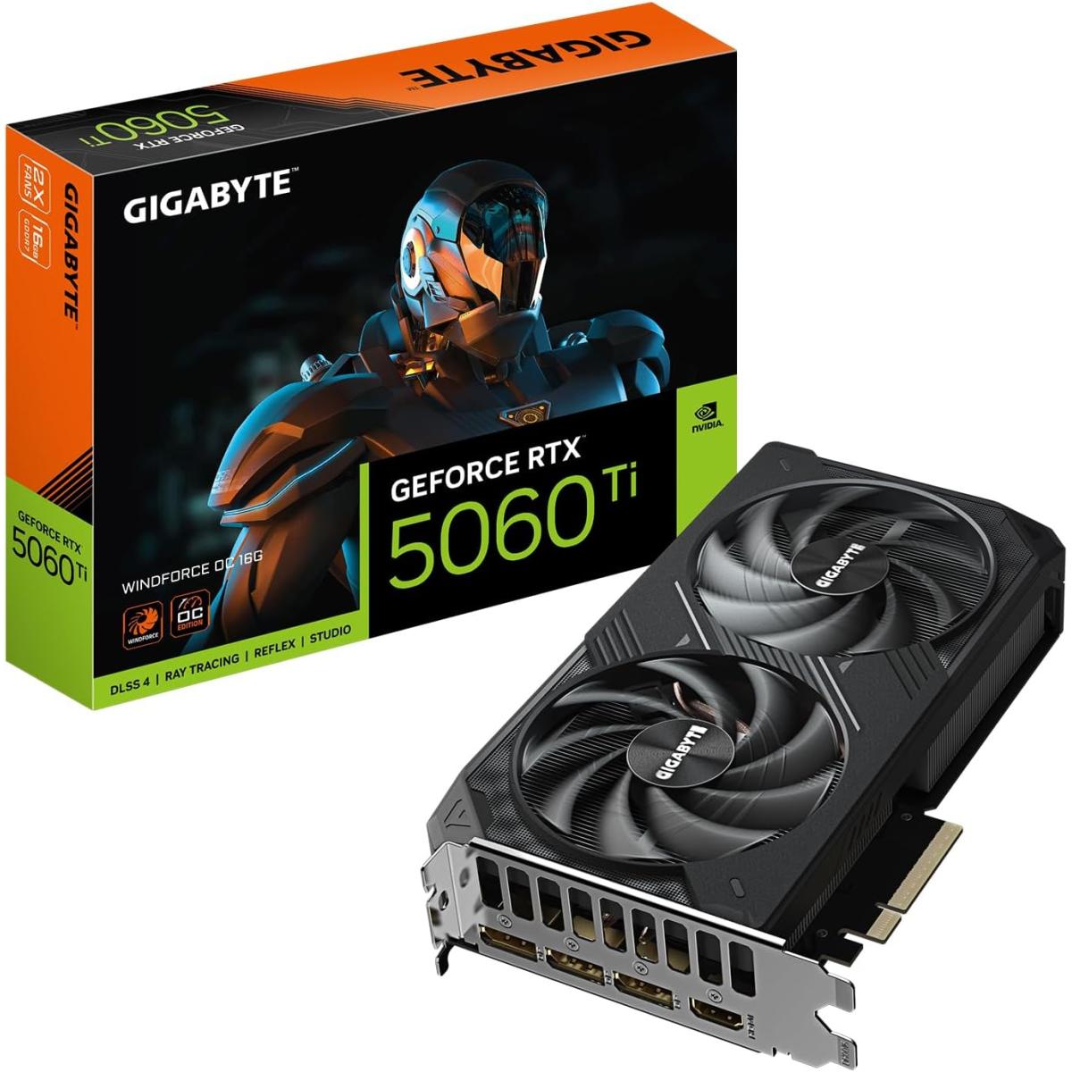 GIGABYTE GeForce RTX 5060 Ti WINDFORCE OC 16GB GDDR7 - Graphics Card