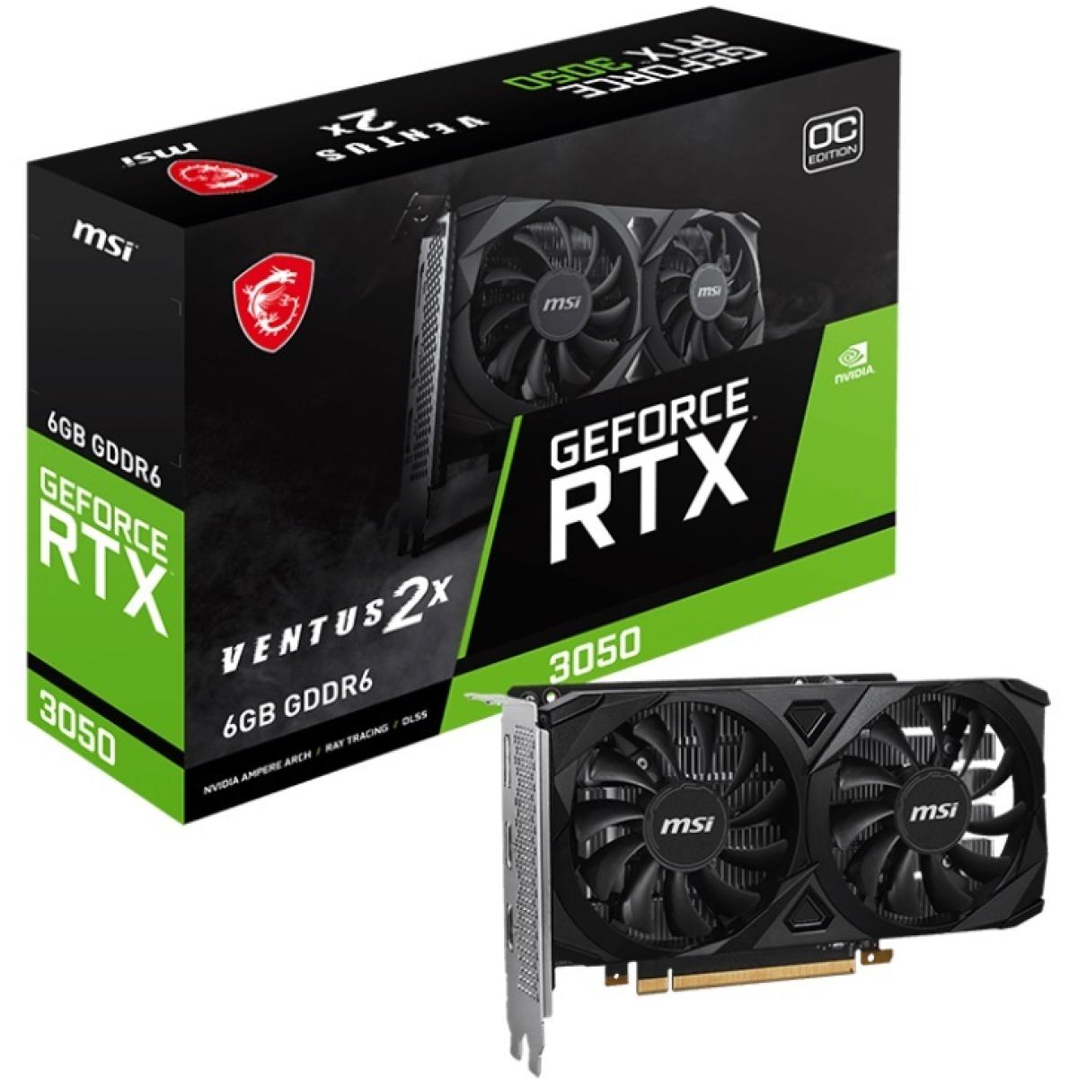 MSI GeForce RTX 3050 VENTUS 2X OC 6GB GDDR6 - Graphics Card (No Power Connectors)