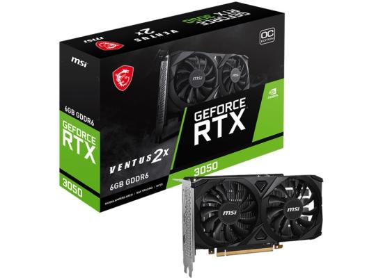 MSI GeForce RTX 3050 VENTUS 2X 6GB OC GDDR6 - Graphics Card (No Power Connectors)