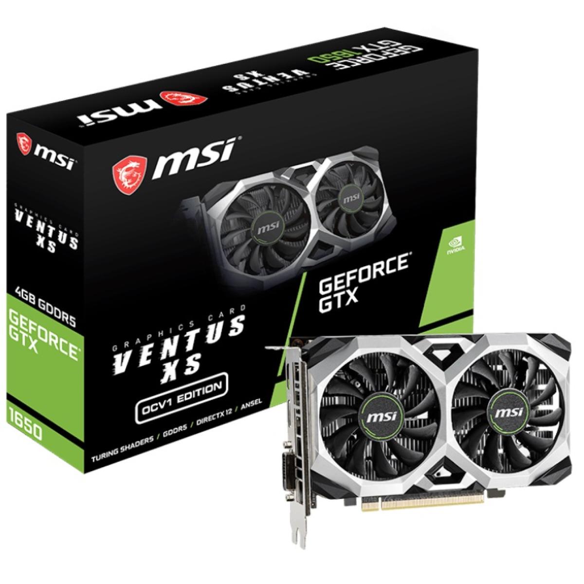MSI NVIDIA GeForce 1650 4GB VENTUS XS OCV1 GDDR6 - Graphics Card
