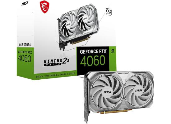 MSI GeForce RTX 4060 VENTUS 2X WHITE 8GB OC GDDR6 - Graphics Card