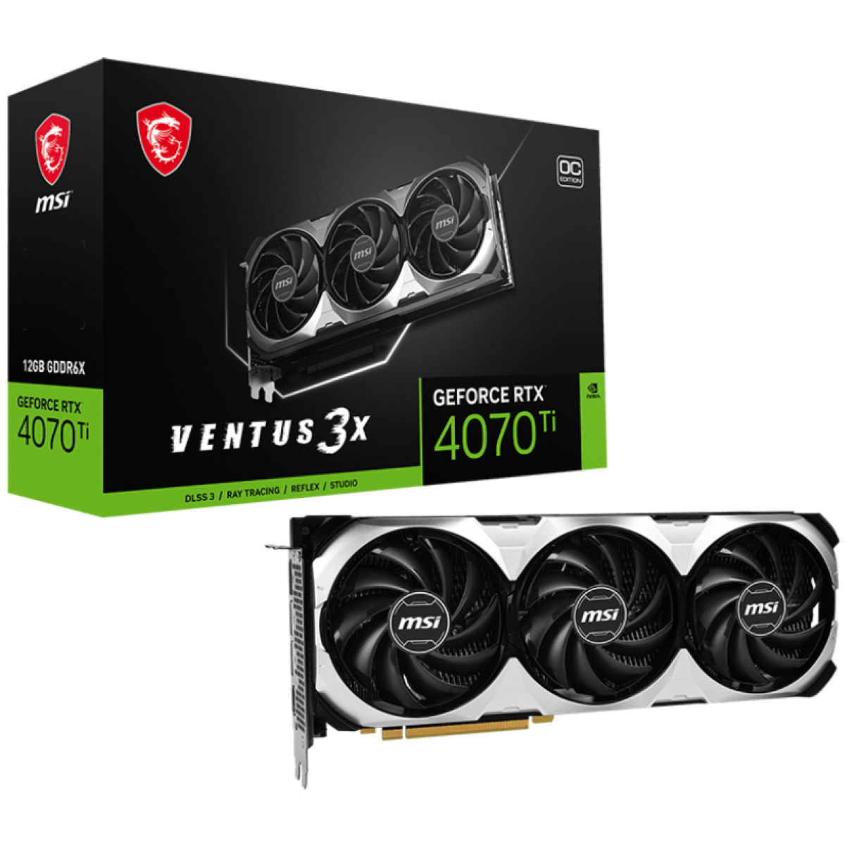 MSI GeForce RTX 4070 Ti VENTUS 3X OC 12GB GDDR6X - Graphics Card